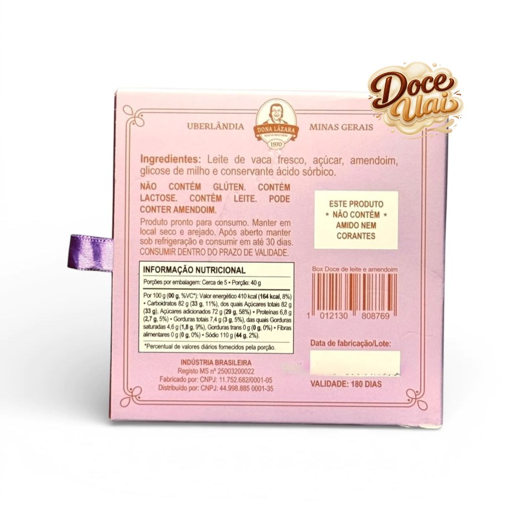 Box doce de leite com amendoim - Dona Lázara - 200g - Imagem 2