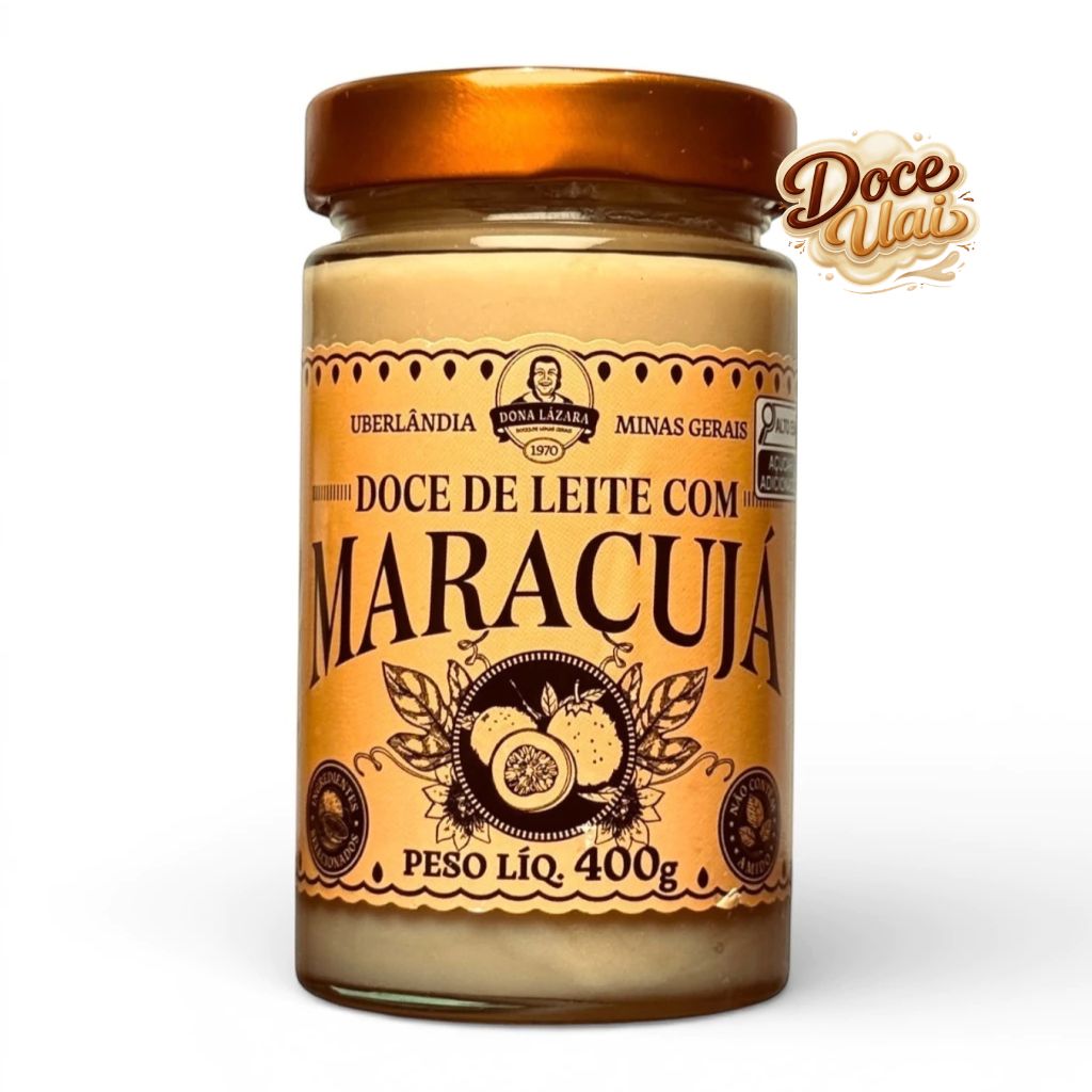 Vidro doce de leite com maracujá - Dona Lázara - 400g - Imagem 1