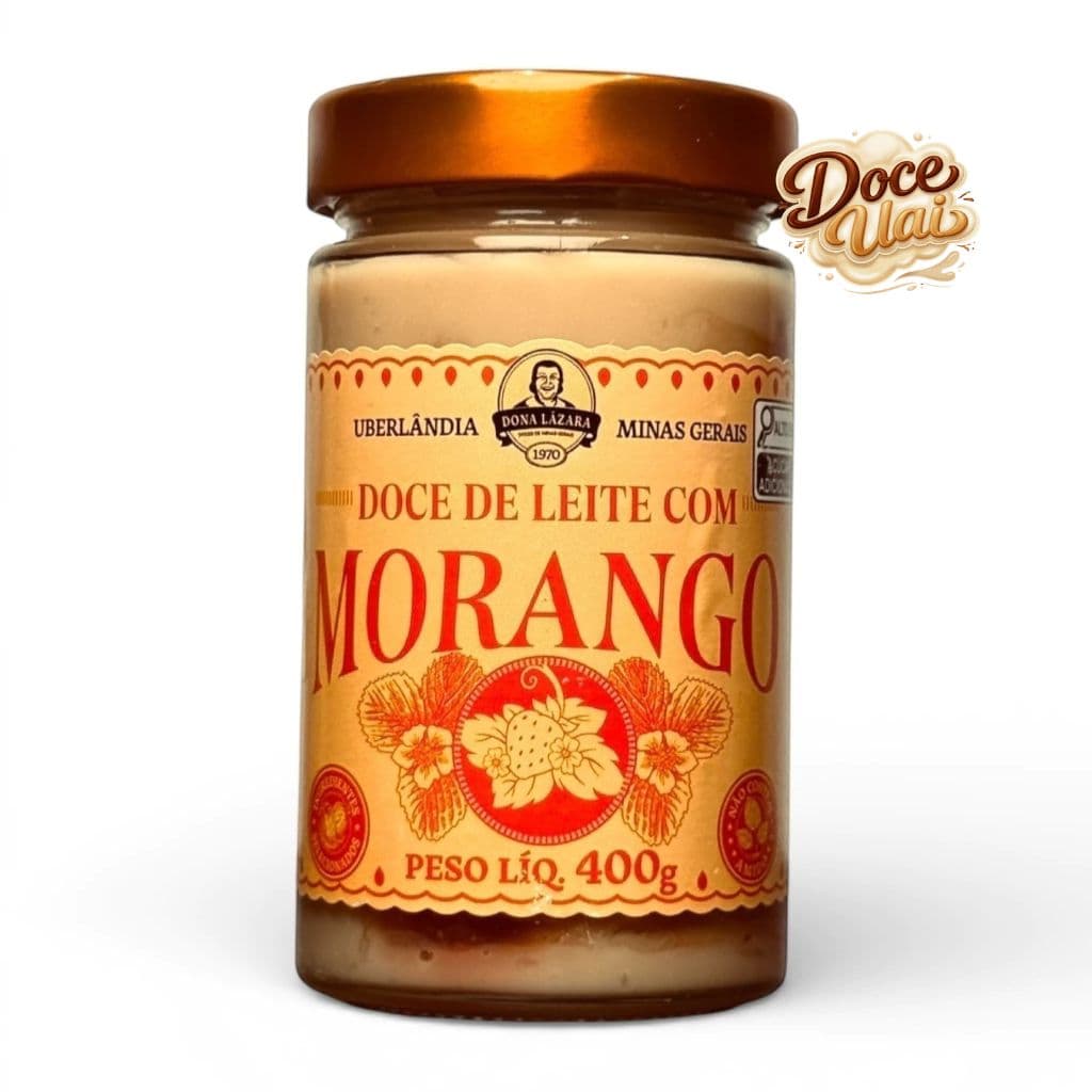 Vidro doce de leite com morango - Dona Lázara